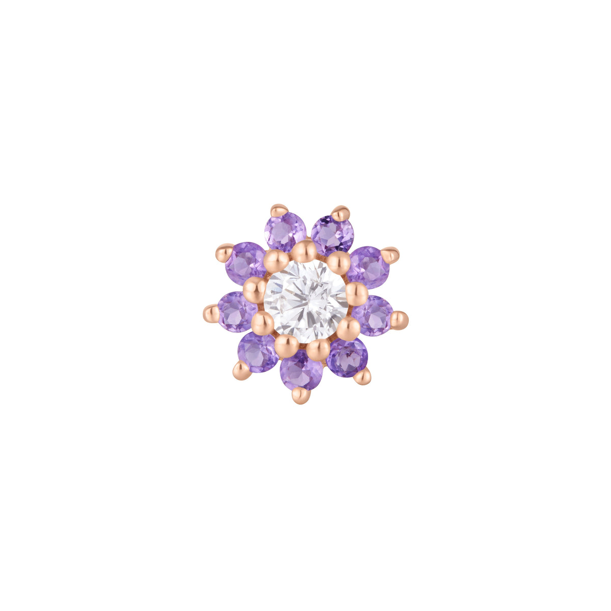 Eloise Threadless End with Amethyst