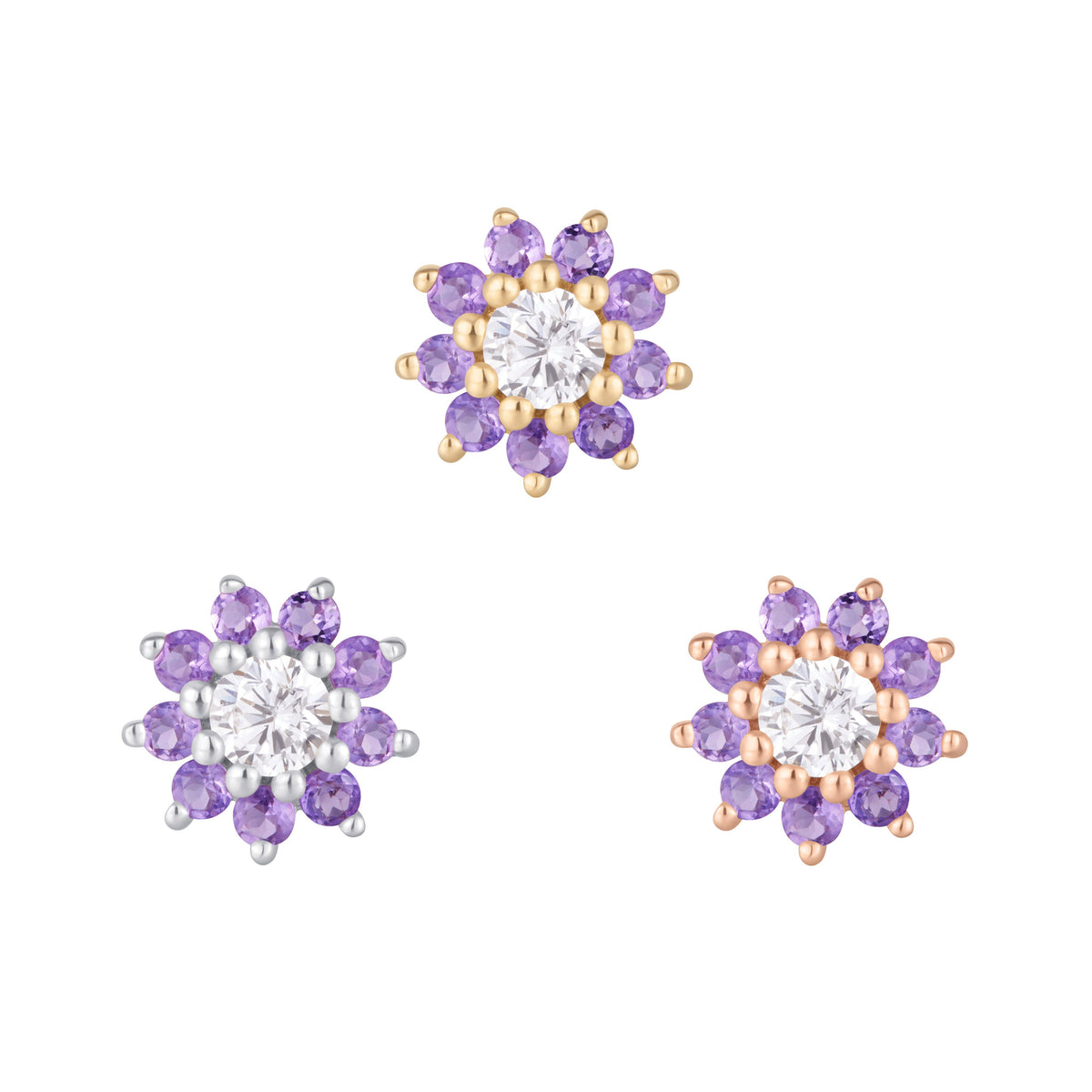 Eloise Threadless End with Amethyst