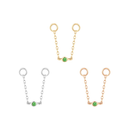 Bezel Bead Chain with Tsavorite