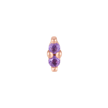Mishka 2 Threadless End with Amethyst
