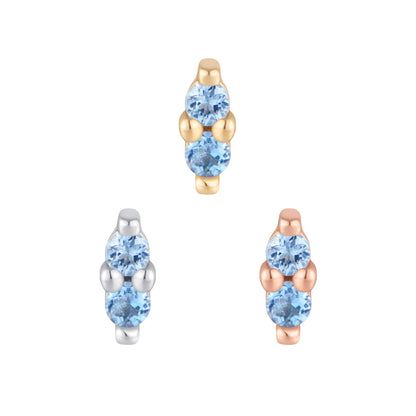 Mishka 2 Threadless End with London Blue Topaz