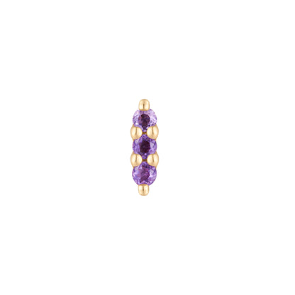 Mishka 3 Threadless End with Amethyst