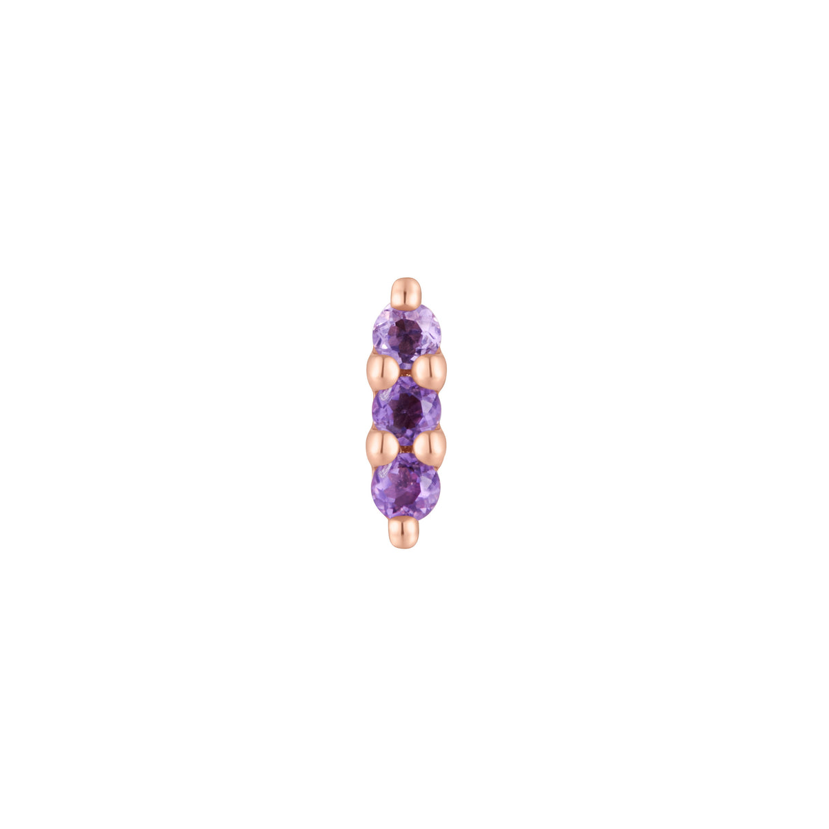 Mishka 3 Threadless End with Amethyst