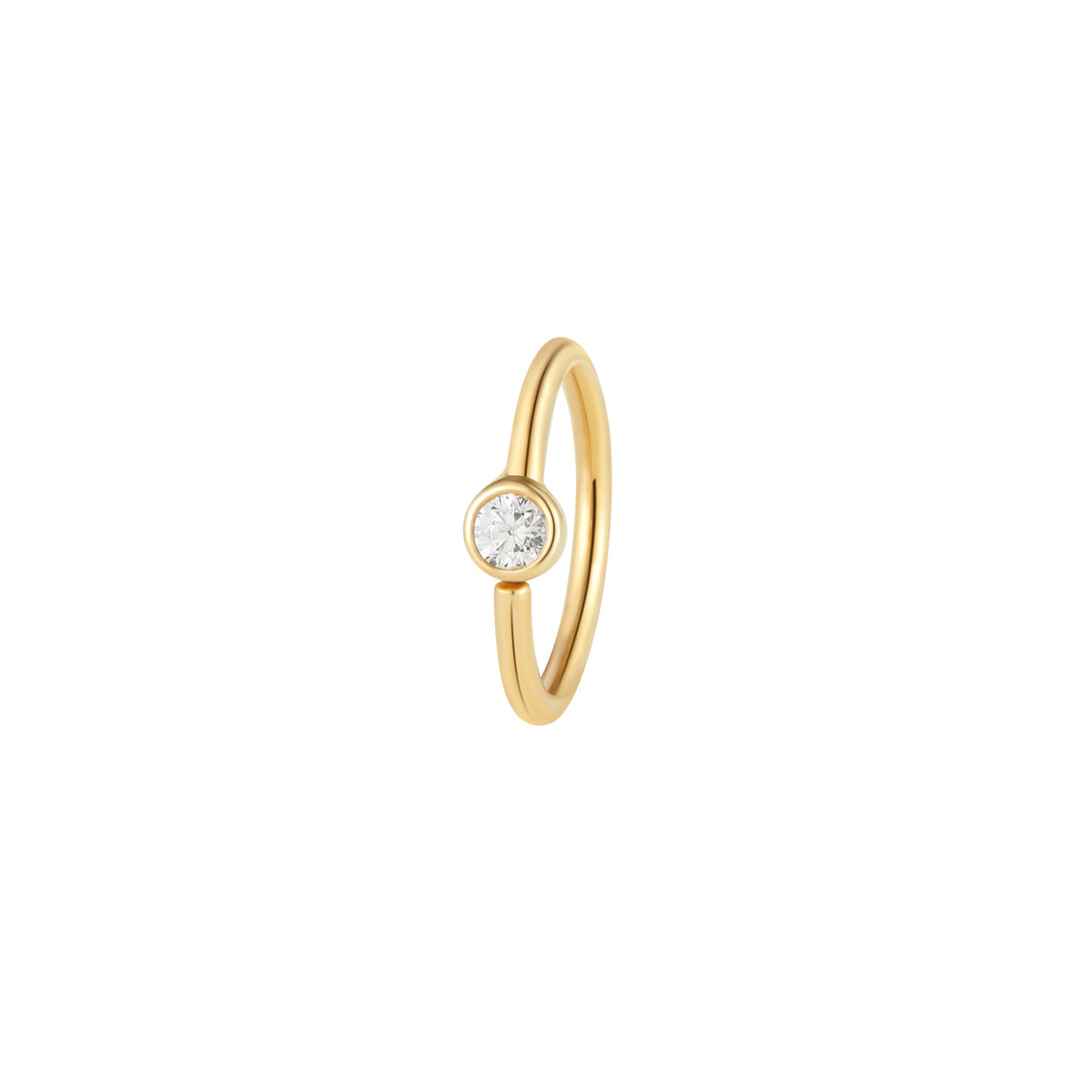 Fixed Bezel 2mm Side Set Facing Bead Ring with CZ