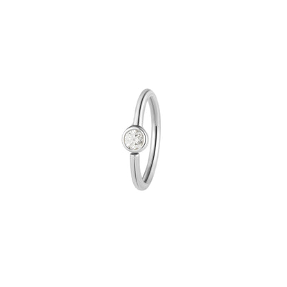 Fixed Bezel 2mm Side Set Facing Bead Ring with CZ