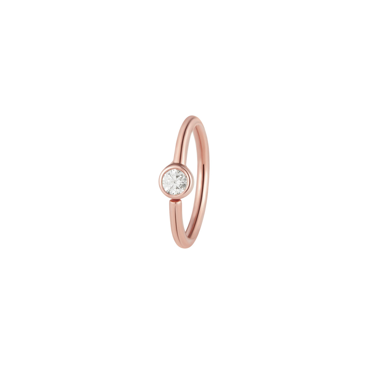 Fixed Bezel 2mm Side Set Facing Bead Ring with CZ