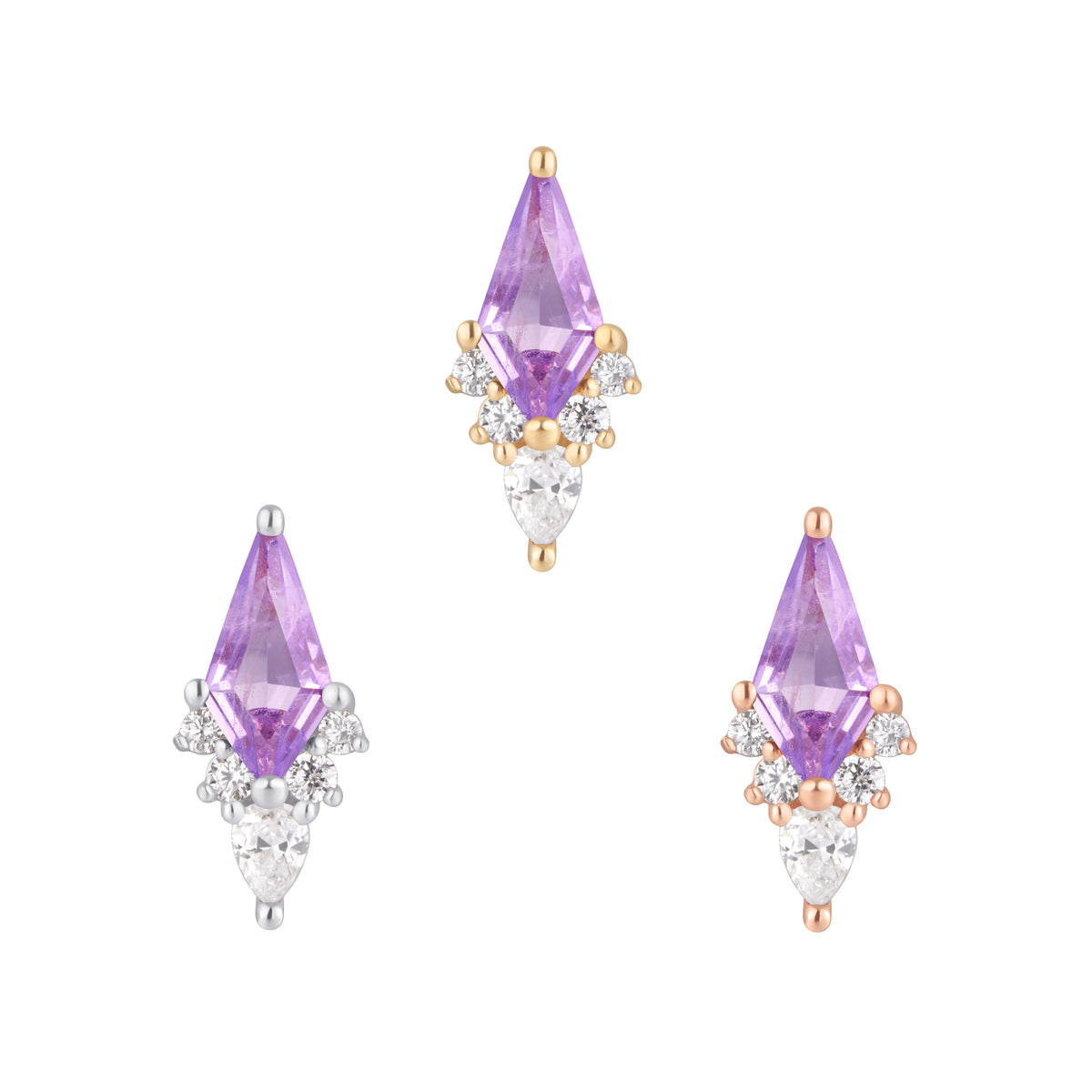 Afterglow Threadless End with Amethyst