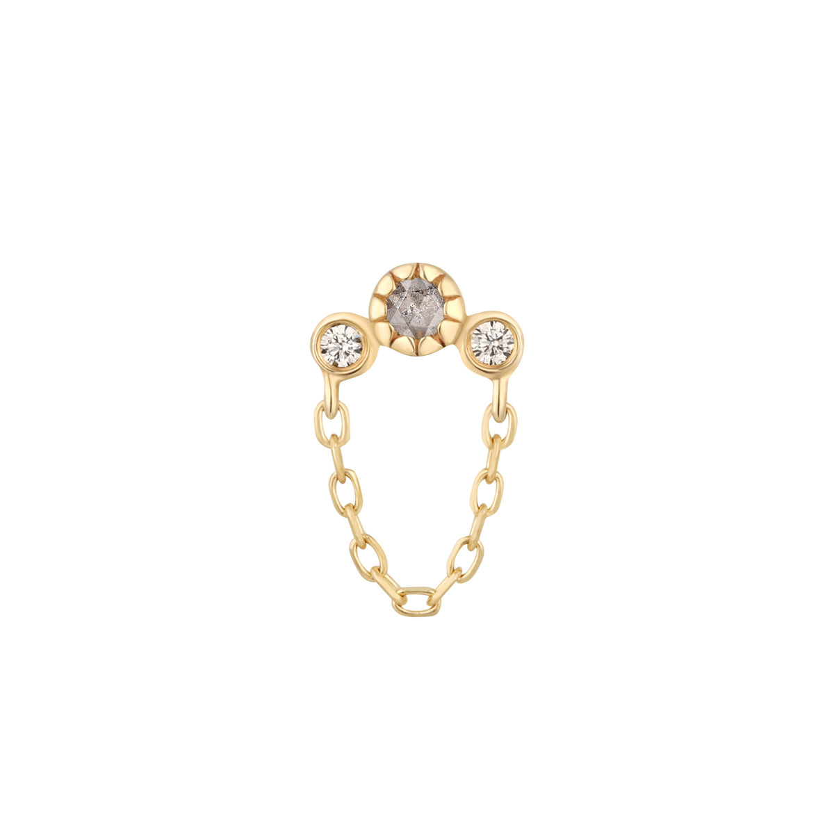 Halston Threadless End with Grey Diamond