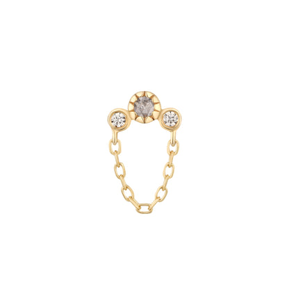 Halston Threadless End with Grey Diamond
