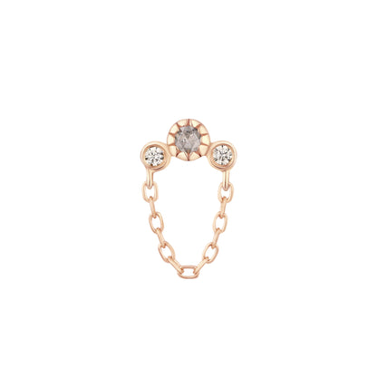 Halston Threadless End with Grey Diamond