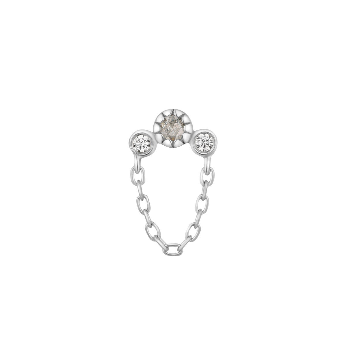 Halston Threadless End with Grey Diamond
