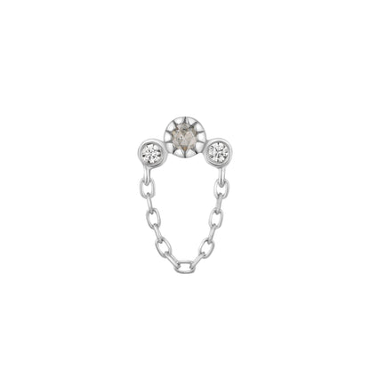 Halston Threadless End with Grey Diamond