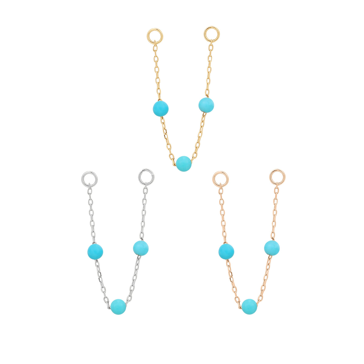 3 Bead Chain with Turquoise