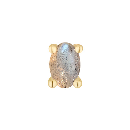 Oval Prong Threadless End with Labradorite