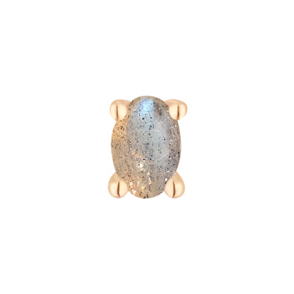 Oval Prong Threadless End with Labradorite