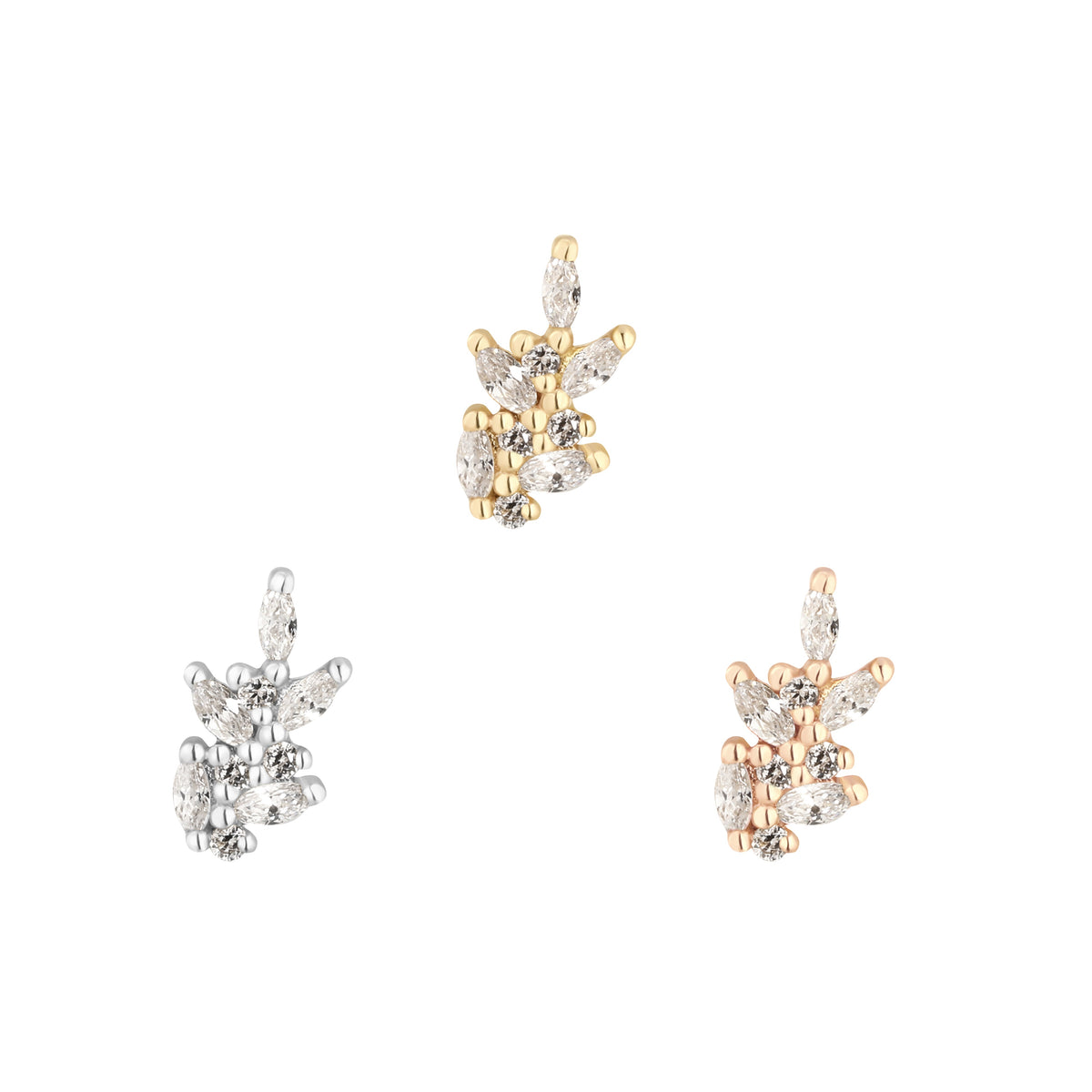 Wildflower Threadless End with CZ
