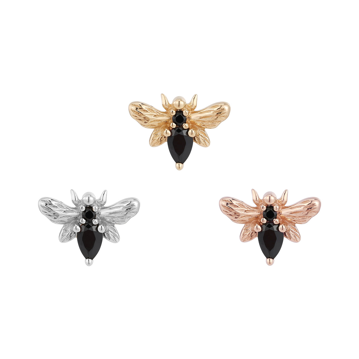 Bee Chic Threadless End with Black Spinel