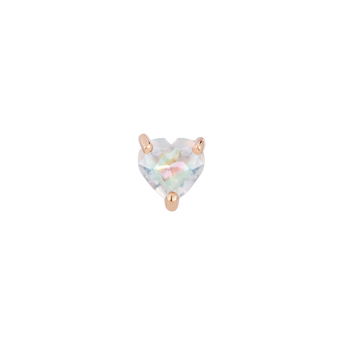 Heart Threadless End with Rainbow Moonstone