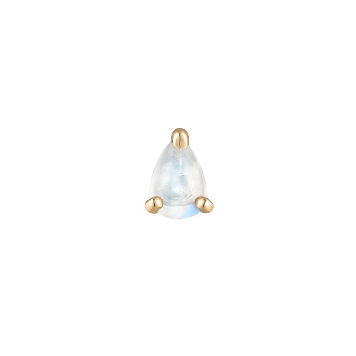 Pear Prong Threadless End with Rainbow Moonstone