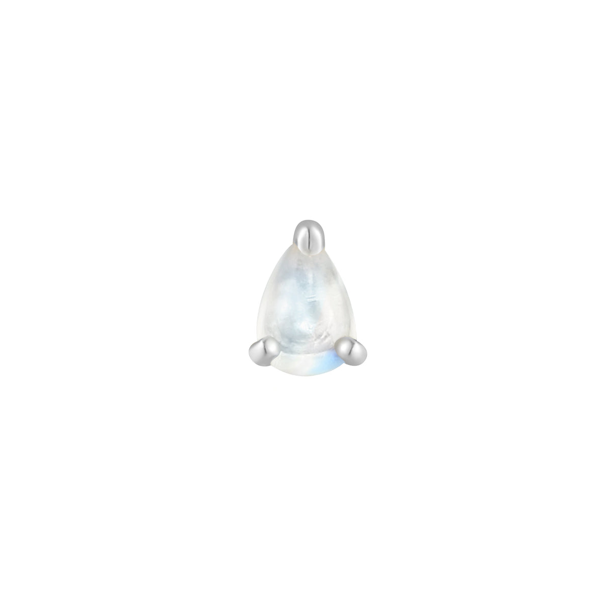 Pear Prong Threadless End with Rainbow Moonstone