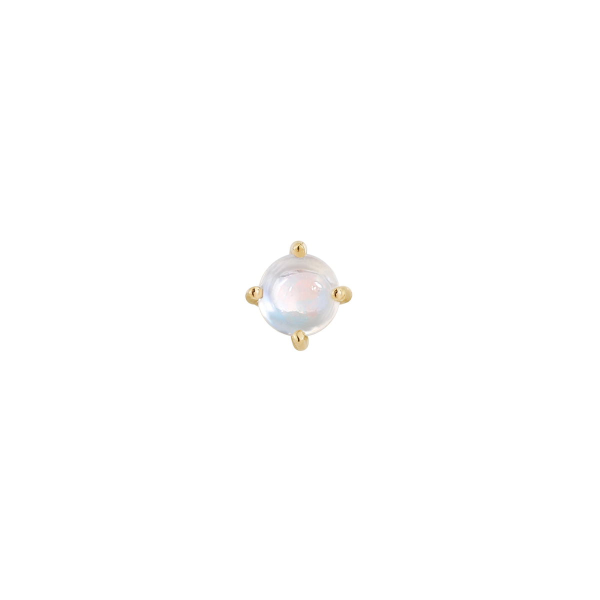 Prong Gem Threadless End with Rainbow Moonstone