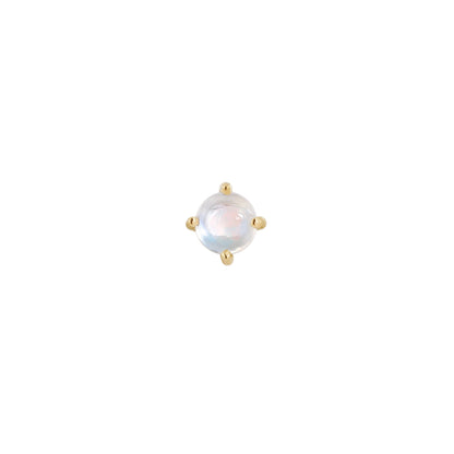 Prong Gem Threadless End with Rainbow Moonstone