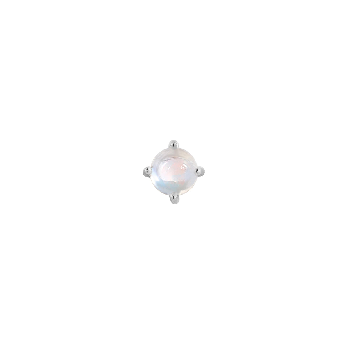 Prong Gem Threadless End with Rainbow Moonstone