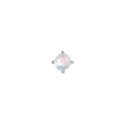 Prong Gem Threadless End with Rainbow Moonstone