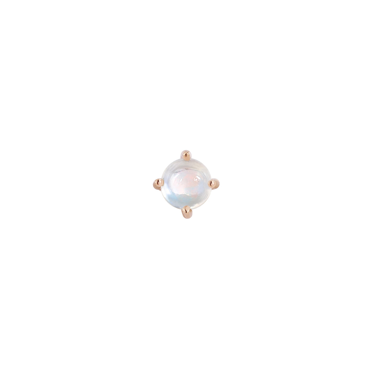 Prong Gem Threadless End with Rainbow Moonstone