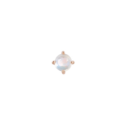 Prong Gem Threadless End with Rainbow Moonstone