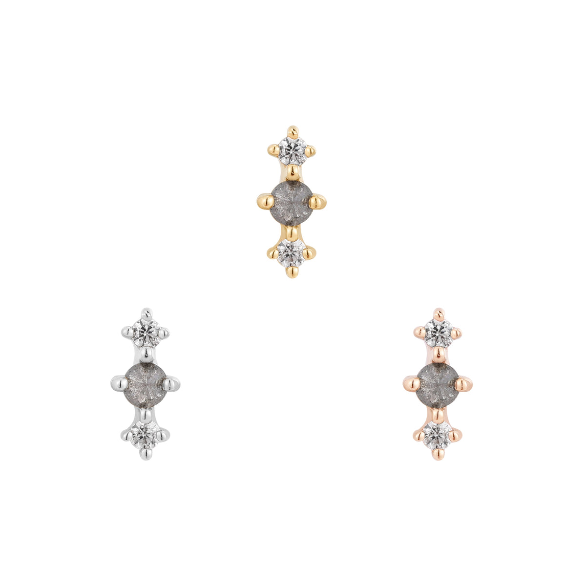 Ghost Flower Threadless End with Grey Diamond