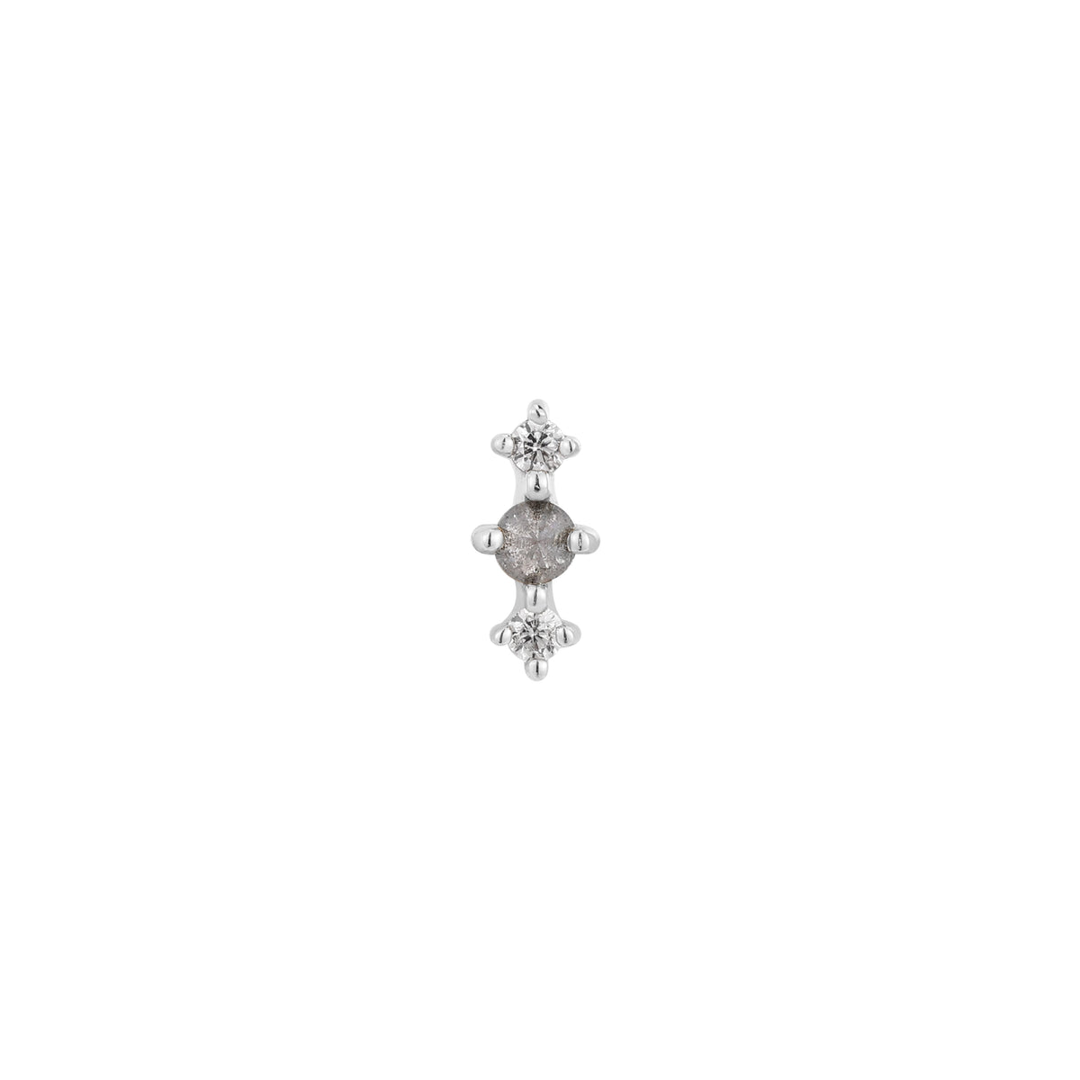 Ghost Flower Threadless End with Grey Diamond