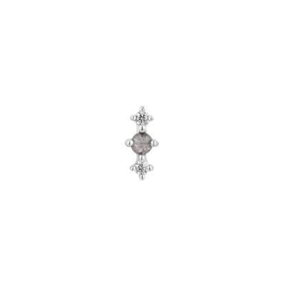 Ghost Flower Threadless End with Grey Diamond