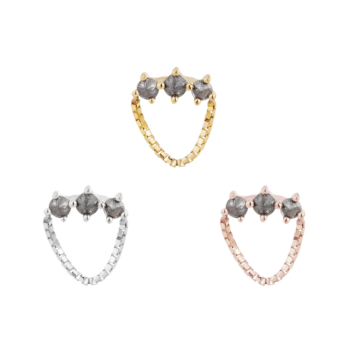 Halston Threadless End with Reverse Set Grey Diamond