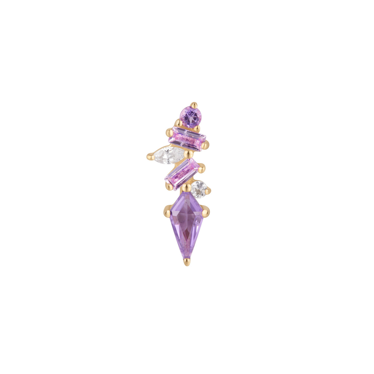 Mixt Threadless End with Amethyst + Pink Sapphire