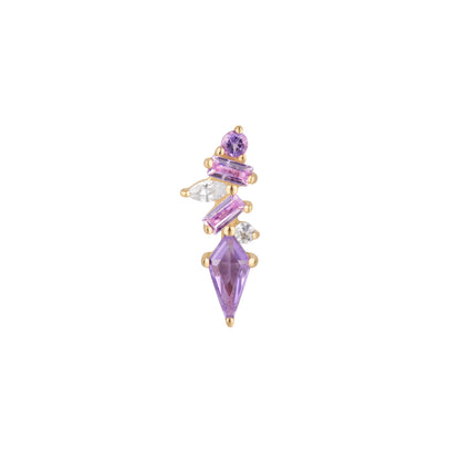 Mixt Threadless End with Amethyst + Pink Sapphire