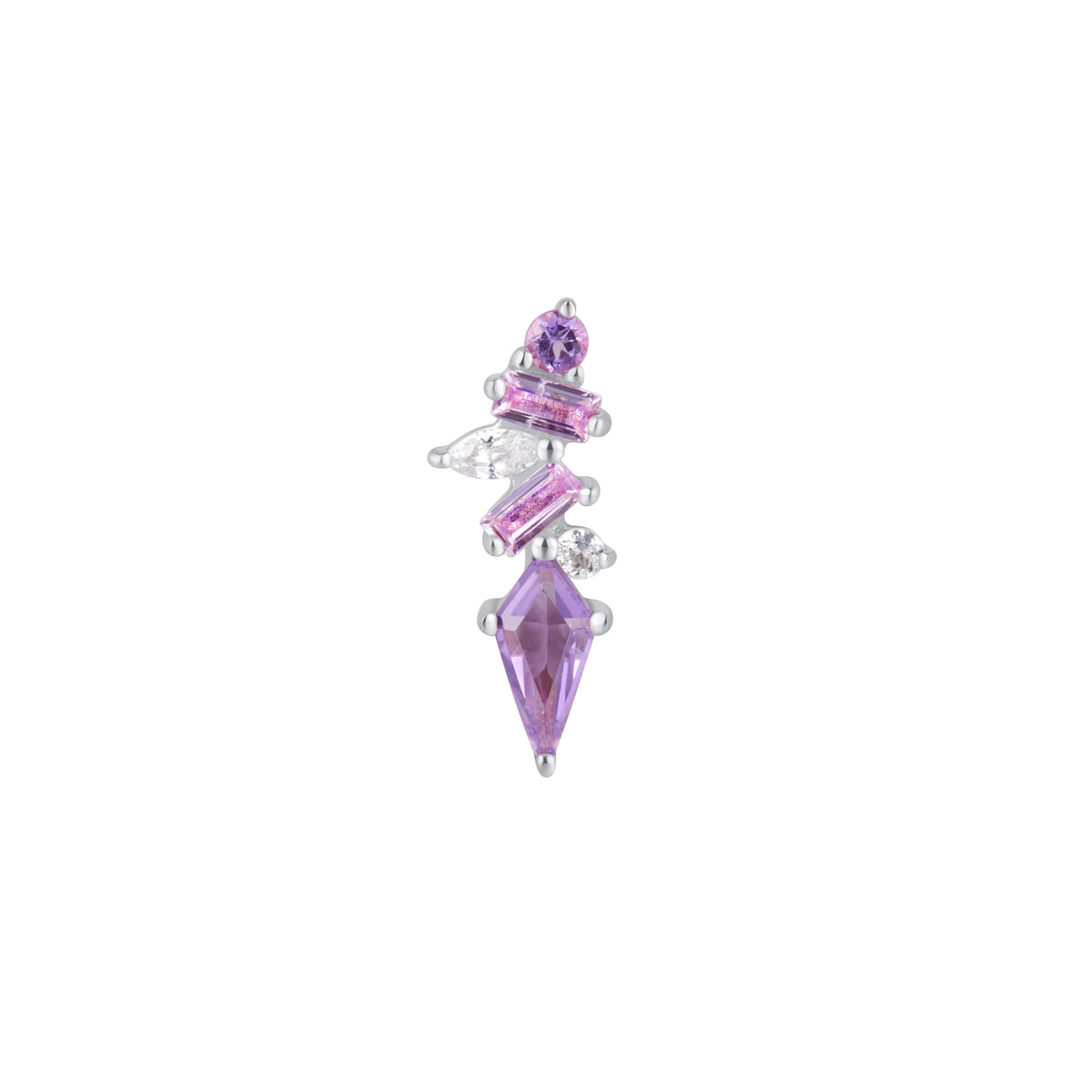 Mixt Threadless End with Amethyst + Pink Sapphire