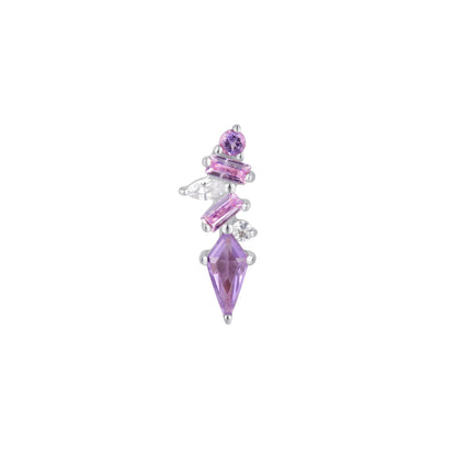 Mixt Threadless End with Amethyst + Pink Sapphire