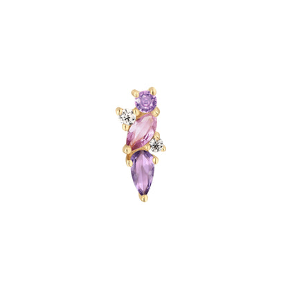 Visionary Threadless End with Amethyst + Pink Sapphire