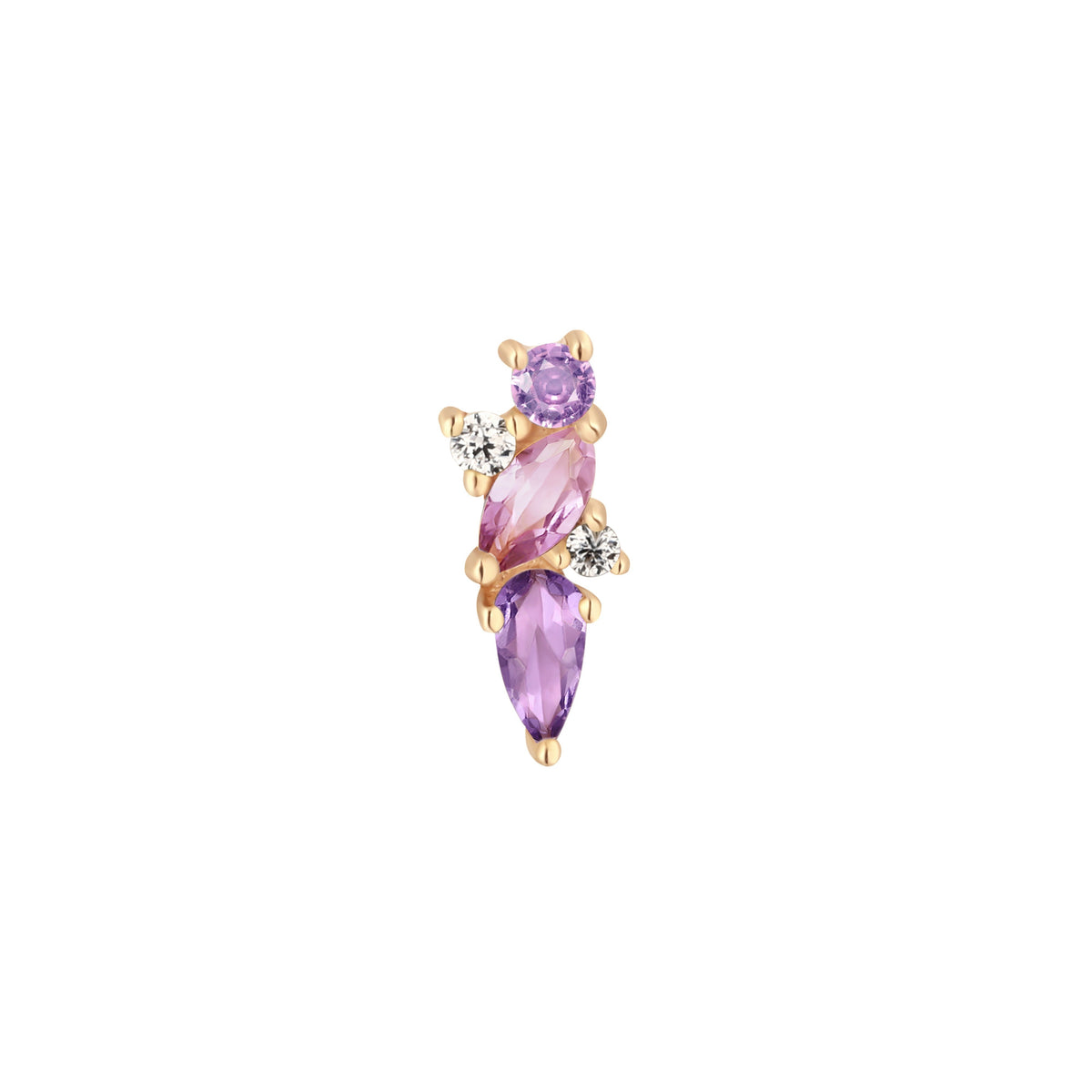 Visionary Threadless End with Amethyst + Pink Sapphire