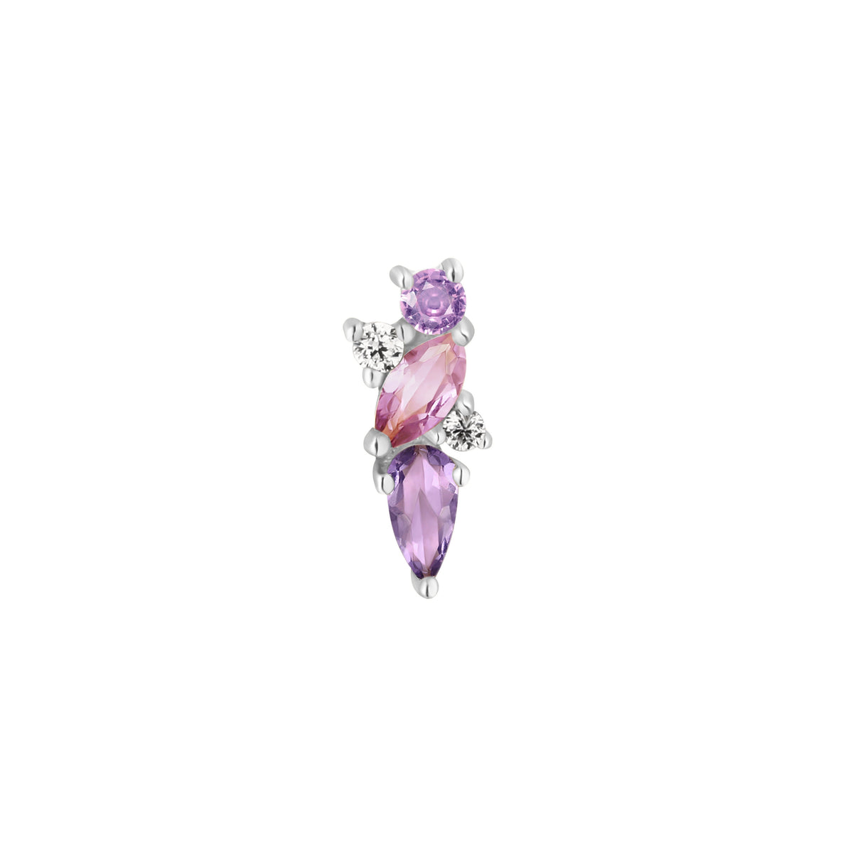 Visionary Threadless End with Amethyst + Pink Sapphire