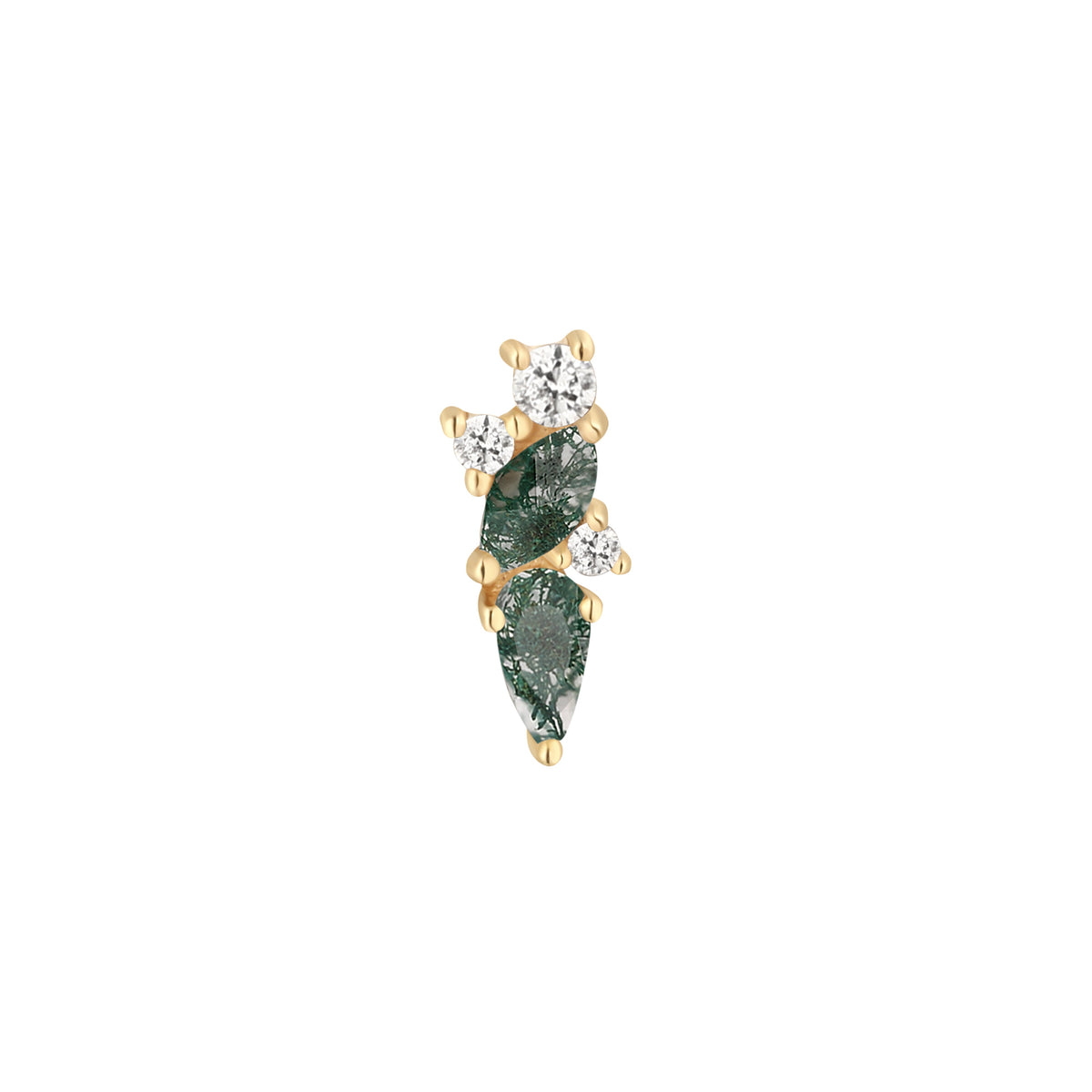 Visionary Threadless End with Moss Agate
