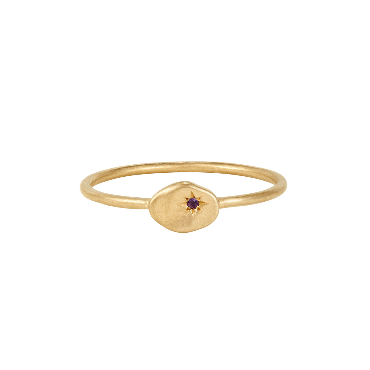 RION x Buddha Jewelry North Star Finger Ring with Amethyst