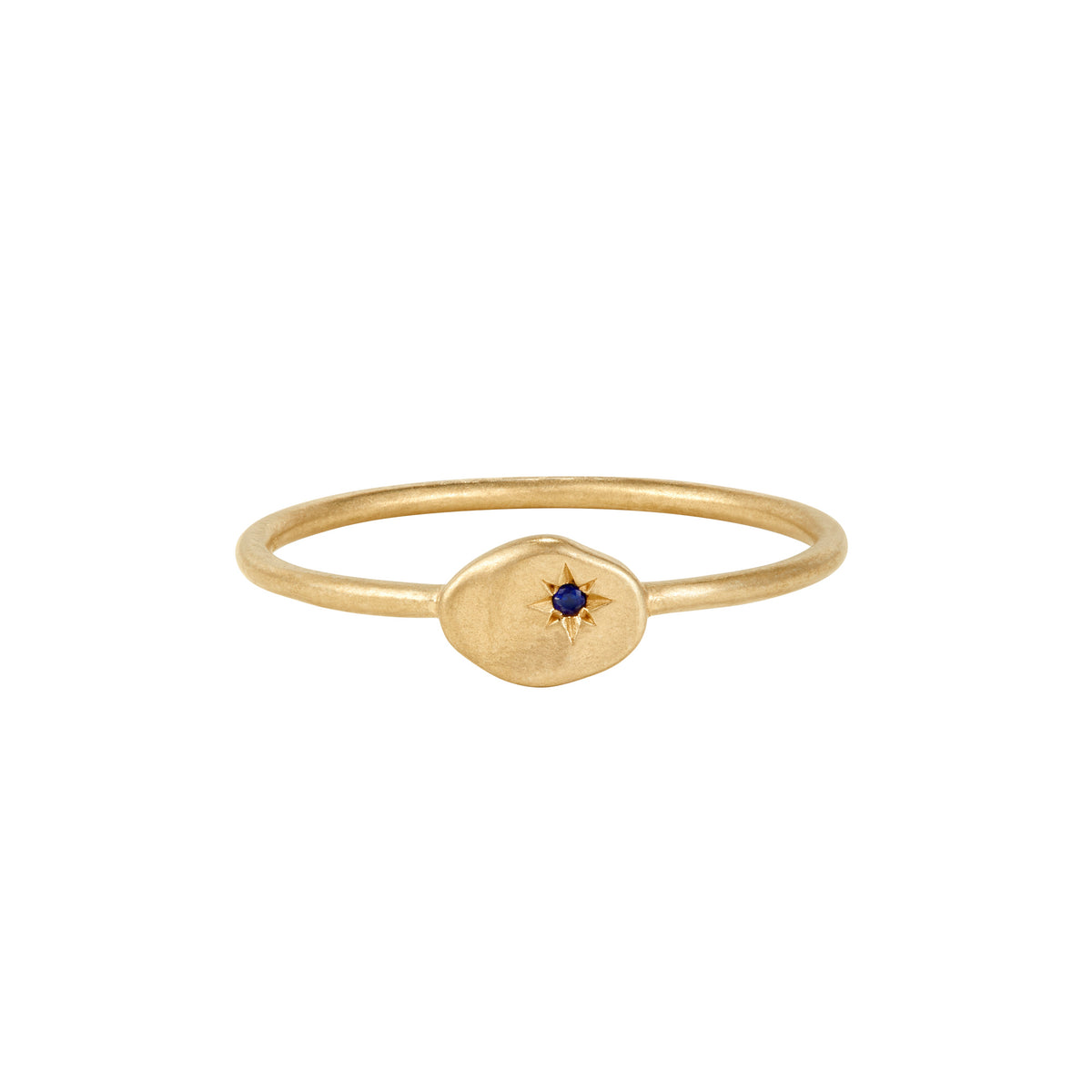 RION x Buddha Jewelry North Star Finger Ring with Blue Sapphire