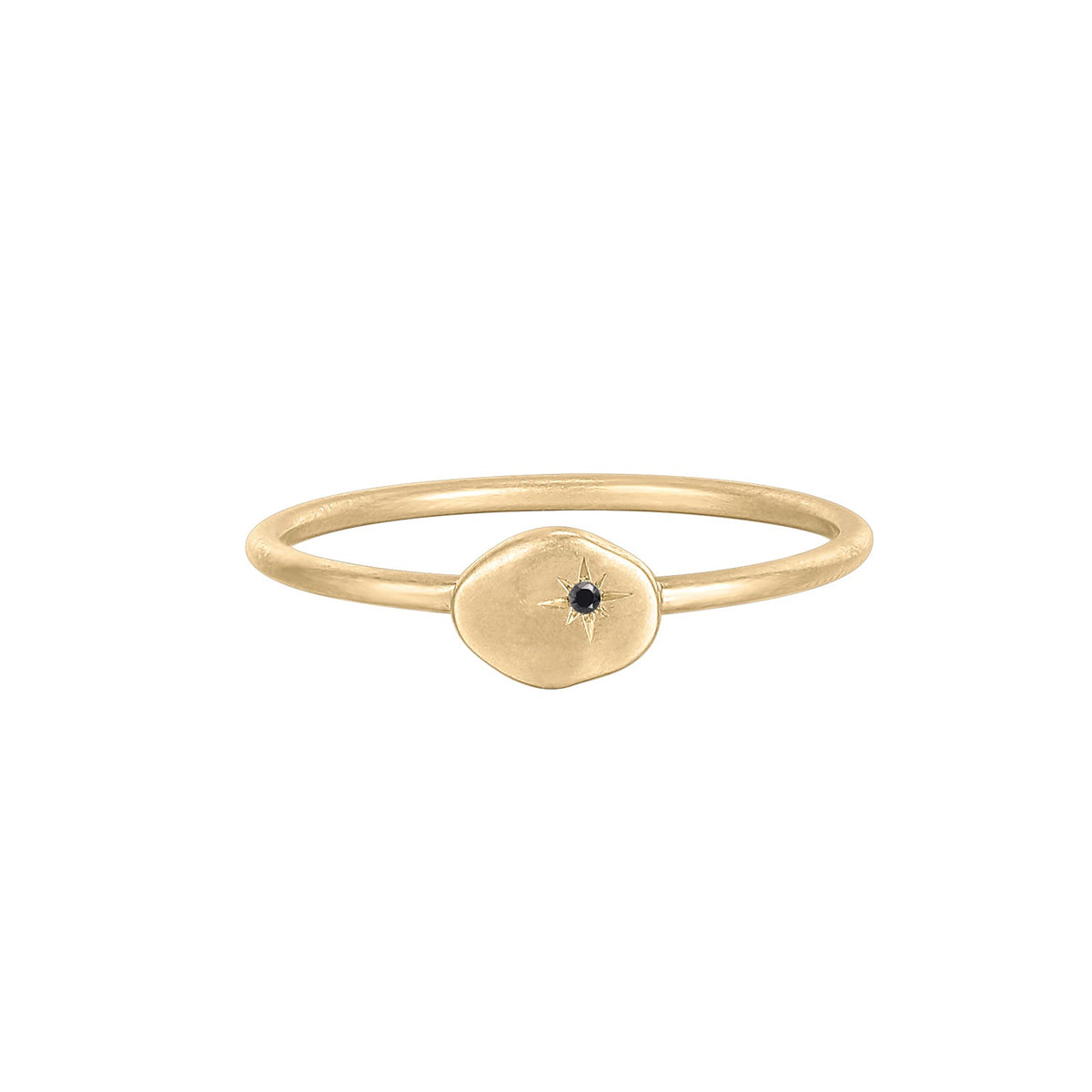 RION x Buddha Jewelry North Star Finger Ring with Black Diamond