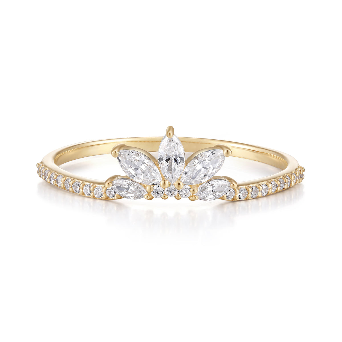RION x Buddha Jewelry Valentina Finger Ring with White Sapphire