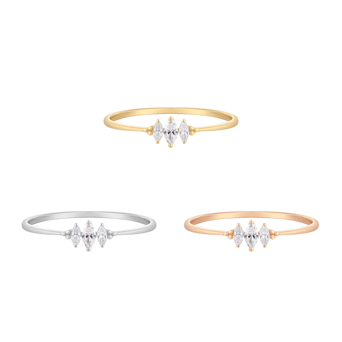 RION x Buddha Jewelry Zuri Trois Finger Ring with Diamond