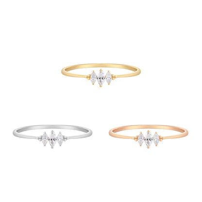 RION x Buddha Jewelry Zuri Trois Finger Ring with Diamond