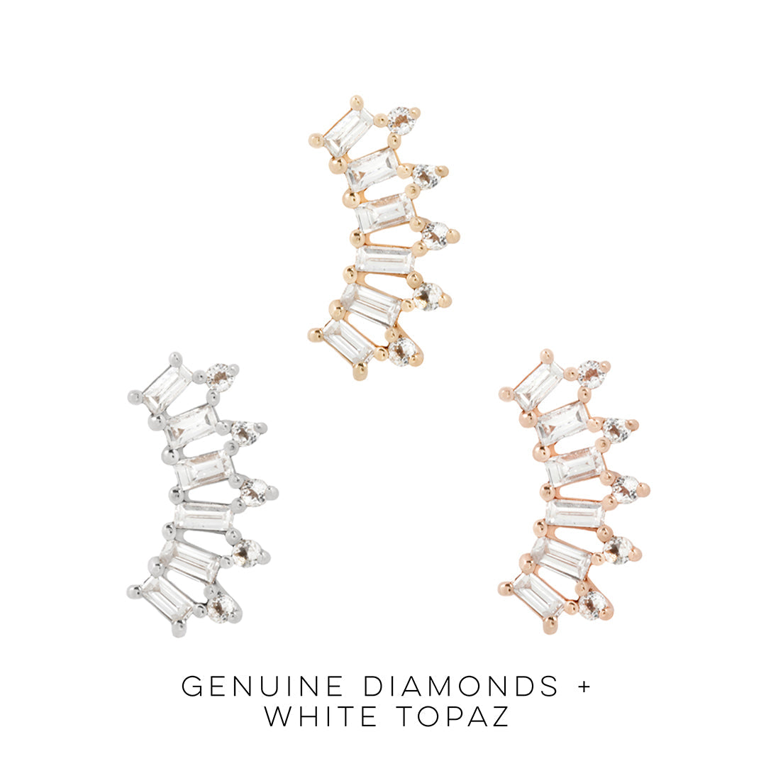 GSTQ Threadless End with Diamond + White Topaz