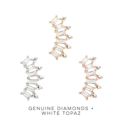 GSTQ Threadless End with Diamond + White Topaz